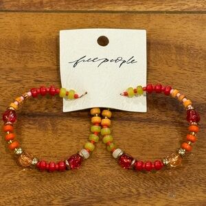 Free People Colorful Beaded Hoop Earrings